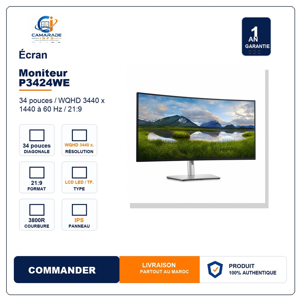 Moniteur DELL P3424WE