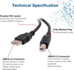 Cable USB-A vers USB-B pour imprimante 5m – Image 2