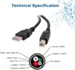 Cable USB-A vers USB-B pour imprimante 10m – Image 2