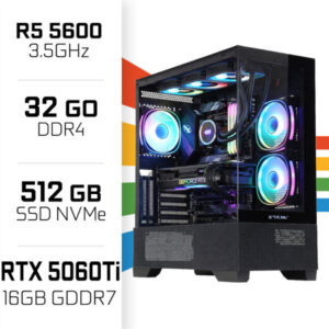 PC Gamer Ryzen 5 5600/32GB/512GB SSD/RTX5060Ti 16GB