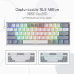 Redragon K617 Fizz 60% RGB Red Switches (White/Gray) – Image 5