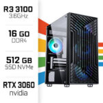 PC Gamer UltraPC Ryzen 3 3100/16Go/512Go SSD/RTX3060 12Go – Image 2