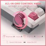 Redragon K729 OTIM Pro Wireless Mechanical Keyboard (White/Black/Pink) – Image 5