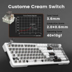 Redragon K688 Pro Wireless Mechanical Keyboard (White/Gray/Black) – Image 5