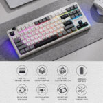 Redragon K729 OTIM Pro Wireless Mechanical Keyboard (White/Grey/Black) – Image 5