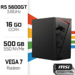 PC Gamer POWERED BY MSI Ryzen 5 5600GT/500GB SSD/16GB/Radeon Vega7