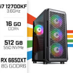 PC Gamer UltraPC Intel Core i7 12700KF/512GB SSD/16GB DDR4/RX6650XT