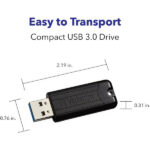 Verbatim Clé USB PinStripe 3.0 de 64 Go - Noire – Image 3