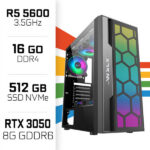 PC Gamer UltraPC Ryzen 5 5600/16Go/512Go SSD/RTX3050 8Go