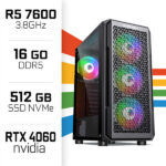 PC Gamer UltraPC Ryzen 5 7600/16GB DDR5/512GB SSD/RTX4060