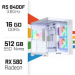 PC Gamer UltraPC Ryzen 5 8400F/512GB SSD/16GB/RX580