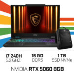 MSI CYBORG 15 B2RWEKG-095MA Intel Core 7 240H/16GB DDR5/1TB SSD/RTX 5060 8GB/15.6" 144Hz/Win11 /W Bag