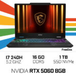 MSI CYBORG 15 B2RWEKG-096XMA Intel Core 7 240H/16GB DDR5/1TB SSD/RTX 5060 8GB/15.6" 144Hz – Image 2