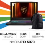 MSI CROSSHAIR 17 HX-AI-D2XWGKG-044MA/Ultra 7-255HX/16 GB DDR5/1TB SSD/RTX 5070/17" 240Hz/Win 11 Home/W Bag