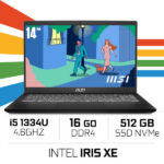 MSI MODERN 14 C13M-1446MA Intel i5-1334U/16GB DDR4/512GB SSD/ IRIS XE /14" FHD IPS/Win11 - Noir Classic