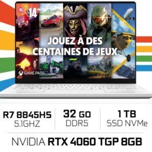 Asus ROG Zephyrus G14 G403UV-Q72W AMD Ryzen 7 8845HS/32GB DDR5/1TB SSD/RTX 4060 TGP 90W/14" 3K OLED (SANS EMBALLAGE)