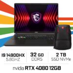 MSI VECTOR 16 HX A14VHG-811MA I9-14900HX/32GB DDR5/2TB SSD/RTX 4080 12GB/16" 240Hz/Win11/W BAG