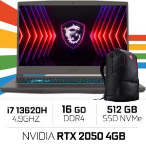 MSI THIN B13UCX-2657MA Intel i7-13620H/16GB DDR4/512GB SSD/RTX 2050 4GB/15.6″ 144Hz/Win11