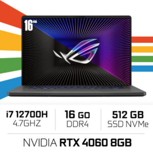 ASUS ROG Zephyrus G16 GU603ZV-N48W Intel Core i7 12700H /16GB/512GB SSD/RTX 4060 8GB/16" 165Hz (SANS EMBALLAGE)