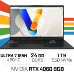 ASUS Vivobook Pro 15 OLED N6506MV Intel Core Ultra 7 155H/24 Go DDR5 RAM/1 To SSD/RTX 4060 8Go/15.6″ OLED 3K 120 Hz / IA Laptop