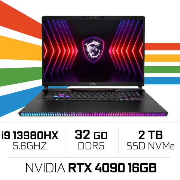 MSI Raider GE78HX 13VI i9-13980HX/32GB/2TB SSD/RTX4090 16GB/ 17" 240Hz IPS MSI Raider GE78HX 13VI i9-13980HX/32GB/2TB SSD/RTX4090 16GB/ 17" 240Hz IPS – Image 1