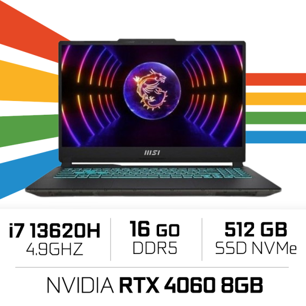 MSI CYBORG 15 A13VF-828XES i7 13620H/16GB DDR5/512GB/RTX4060 8GB 15.6" 144Hz IPS MSI CYBORG 15 A13VF-828XES i7 13620H/16GB DDR5/512GB/RTX4060 8GB 15.6" 144Hz IPS – Image 1