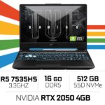ASUS TUF Gaming AMD Ryzen 5 7535HS/16GB DDR5/512GB SSD/RTX2050 4GB/15.6'' 144Hz