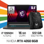 MSI Thin B12VE i7-12650H/16GB DDR4/512GB SSD/RTX4050 6GB/15.6'' 144Hz