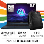 MSI STEALTH 16 AI STUDIO-A1VFG | ULTRA 7-155H /32GB DDR5/1TB SSD/RTX4060 8GB/15.6'' QHD 240Hz – Image 2