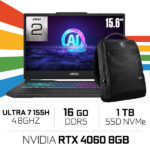 MSI CYBORG 15 AI-A1VFK ULTRA 7-155H /16GB DDR5/1TB SSD/RTX4060 8GB/15.6'' 144Hz