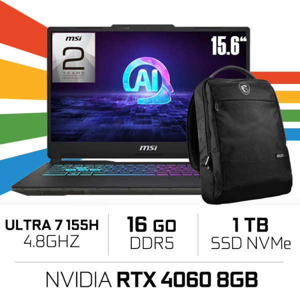 MSI CYBORG 15 AI-A1VFK ULTRA 7-155H /16GB DDR5/1TB SSD/RTX4060 8GB/15.6'' 144Hz MSI CYBORG 15 AI-A1VFK ULTRA 7-155H /16GB DDR5/1TB SSD/RTX4060 8GB/15.6'' 144Hz – Image 1