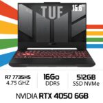 ASUS TUF A15 TUF507NU AMD Ryzen R7 7735HS/16GB DDR5/512GB SSD/RTX4050 6GB/15.6'' 144Hz