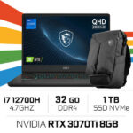 MSI Vector GP66 12UGS i7-12700H/32GB/1TB SSD/RTX3070 Ti 8GB/15.6'' 165Hz W11 BTS