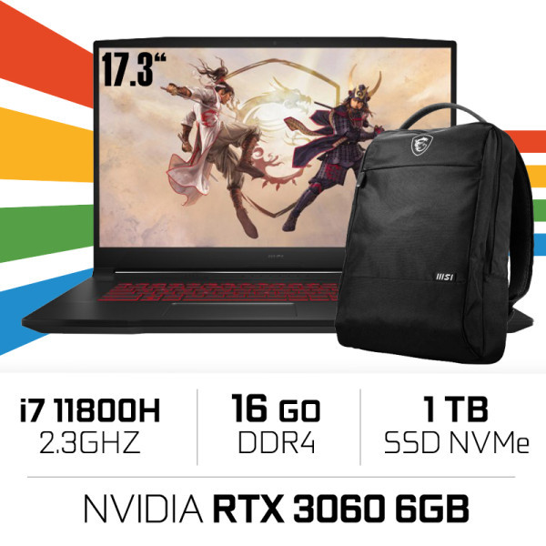 MSI GF76 Katana 11UE i7-11800H/16GB/1TB SSD/RTX3060 6GB/17.3'' 144Hz W11 BTS MSI GF76 Katana 11UE i7-11800H/16GB/1TB SSD/RTX3060 6GB/17.3'' 144Hz W11 BTS – Image 1