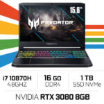 Acer Predator Helios 300 PH315-53-77C0 i7 10870H/16GB/1TB SSD/RTX3080 8GB/15.6'' 144Hz IPS – Image 2