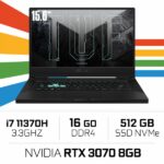 ASUS TUF DASH FX516PR Intel Core i7 11370H/16GB/512GB SSD/RTX3070 8GB/15.6'' 144Hz