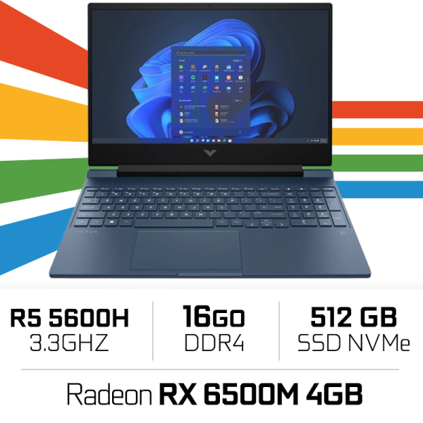 HP VICTUS 15-fb0160nf AMD R5 5600H/16GB/512GB SSD/RX 6500M 4GB/15,6'' HP VICTUS 15-fb0160nf AMD R5 5600H/16GB/512GB SSD/RX 6500M 4GB/15,6'' – Image 1