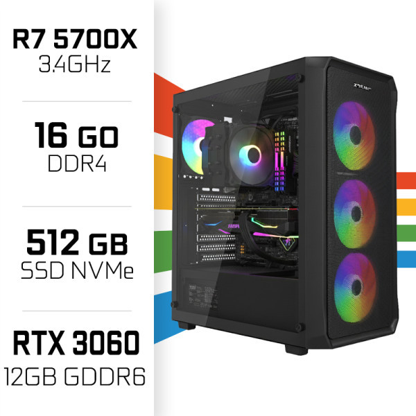 PC Gamer UltraPC Ryzen 7 5700X/512Go SSD/16Go/RTX3060 12Go PC Gamer UltraPC Ryzen 7 5700X/512Go SSD/16Go/RTX3060 12Go – Image 1