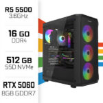 PC Gamer Ryzen 5 5500/16GB/512GB SSD/RTX5060