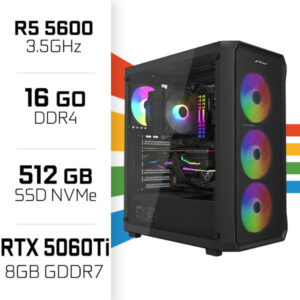 PC Gamer Ryzen 5 5600/16GB/512GB SSD/RTX5060Ti 8GB